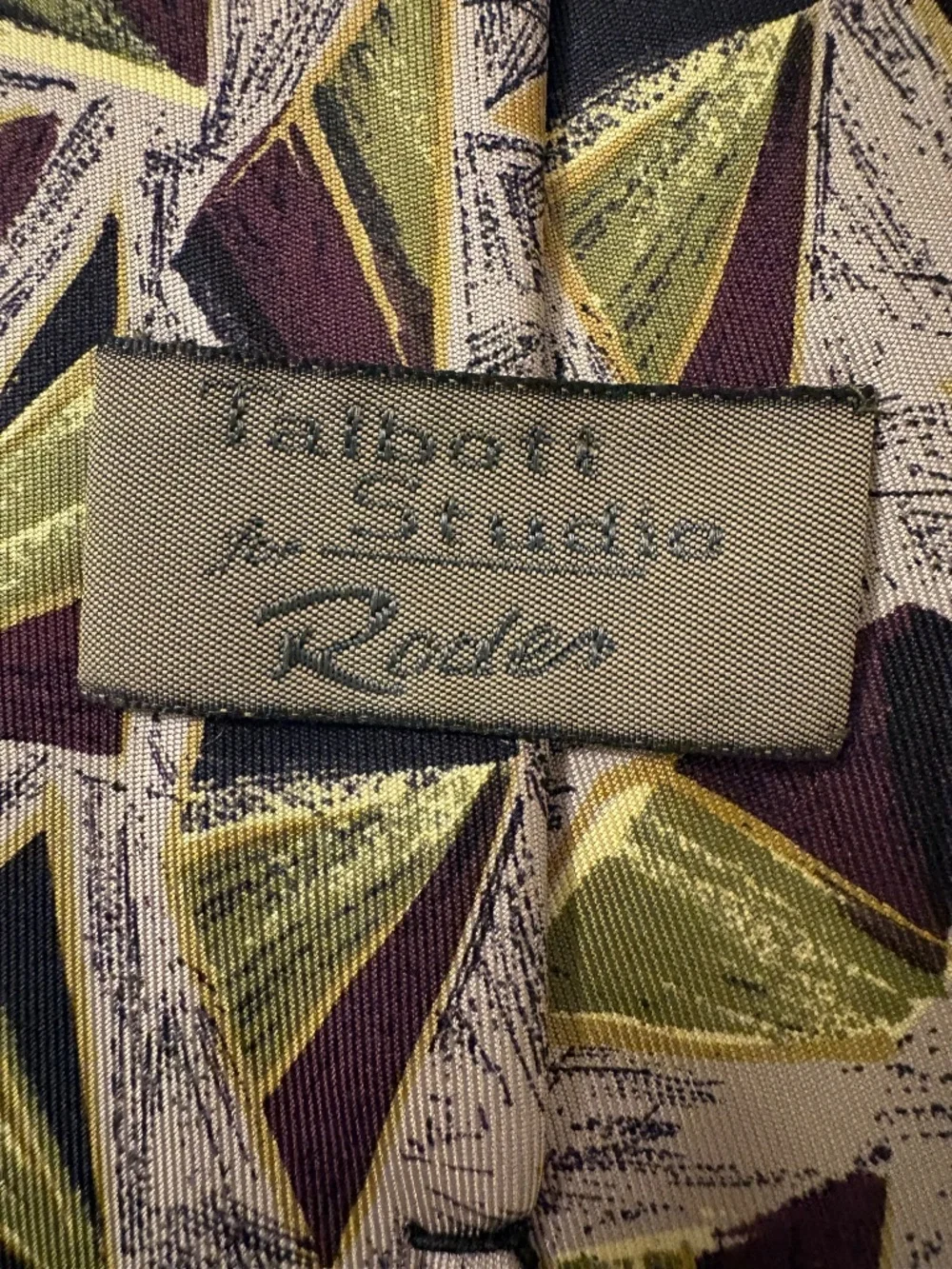 Vintage Robert Talbott Studio Silk Tie Geometric Abstract Earth Tones